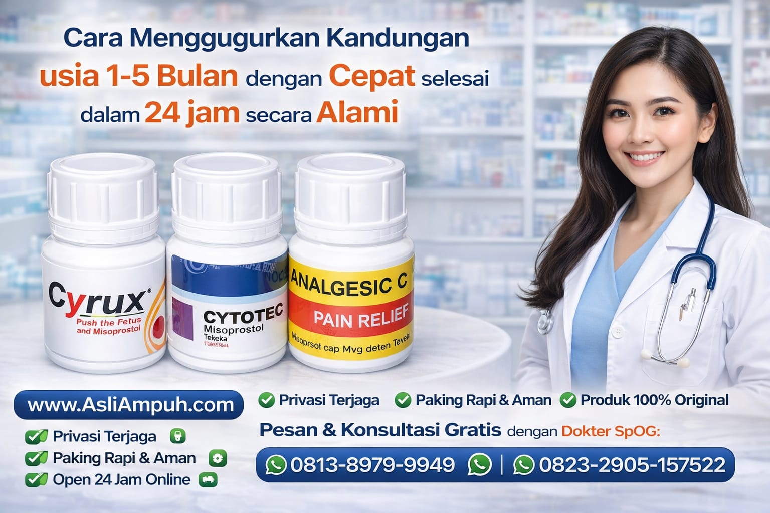 Cara Menggugurkan Kandungan usia Kehamilan 1-5 Bulan dengan Cepat selesai dalam 24 jam secara Alami