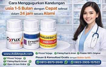 Cara Menggugurkan Kandungan usia Kehamilan 1-5 Bulan dengan Cepat selesai dalam 24 jam secara Alami