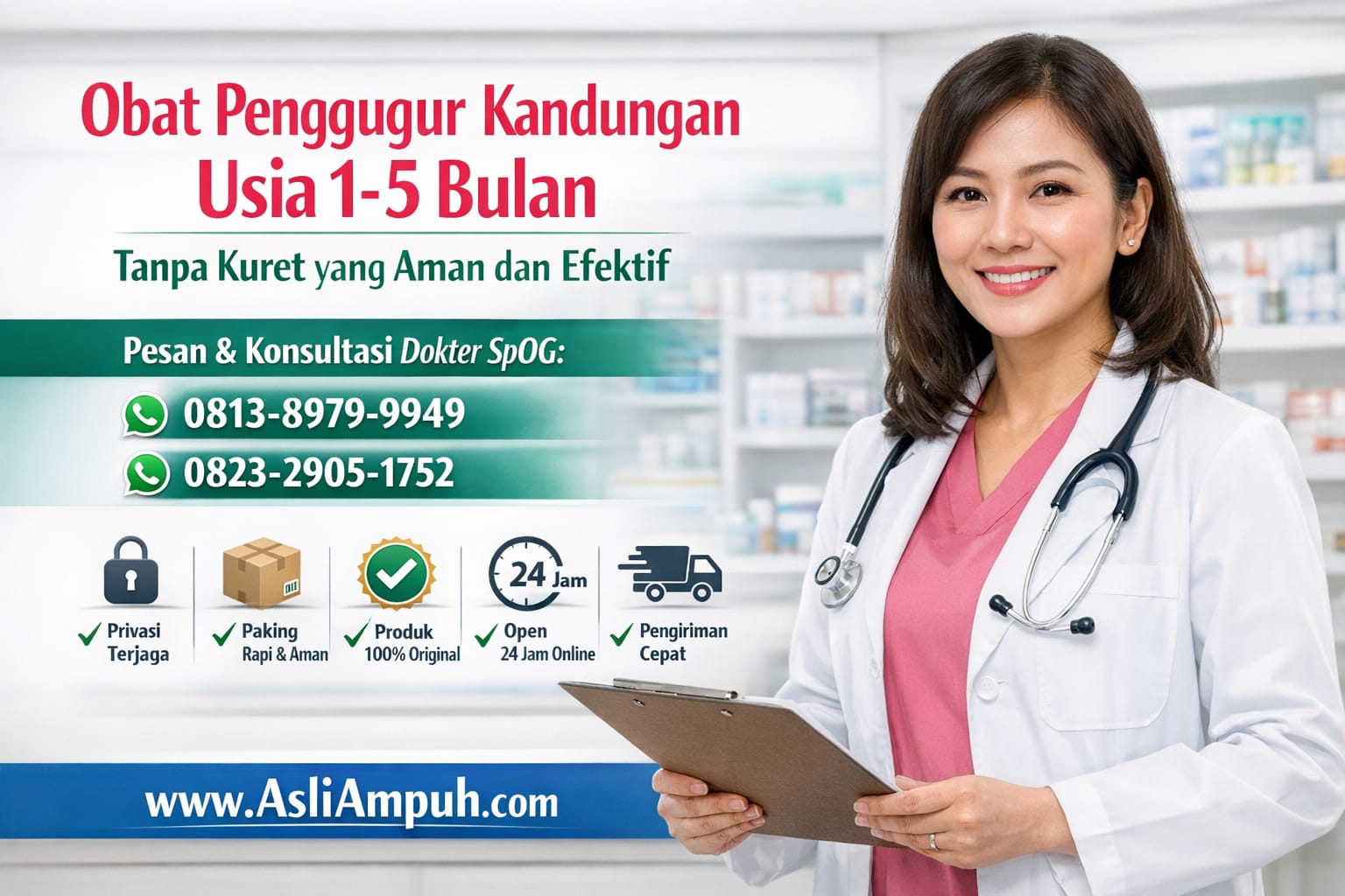 Obat Penggugur Kandungan Usia 1-5 Bulan Tanpa Kuret yang Aman dan Efektif