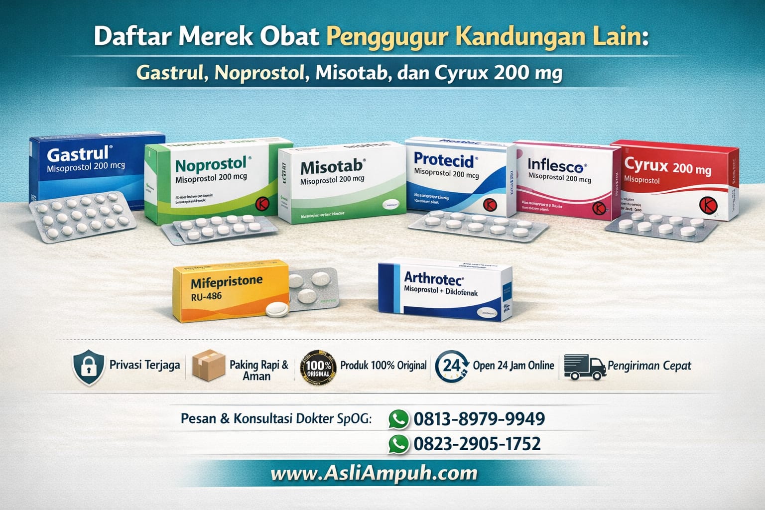 Daftar Merek Obat Penggugur Kandungan Lain Gastrul, Noprostol, Misotab, dan Cyrux 200 mg