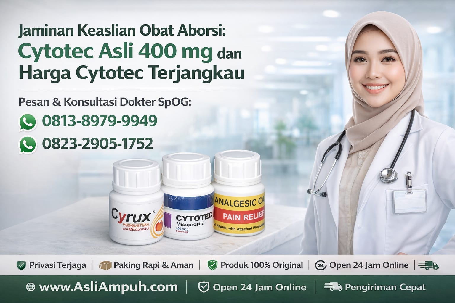 Jaminan Keaslian Obat Aborsi Cytotec Asli 400 mg dan Harga Cytotec Terjangkau