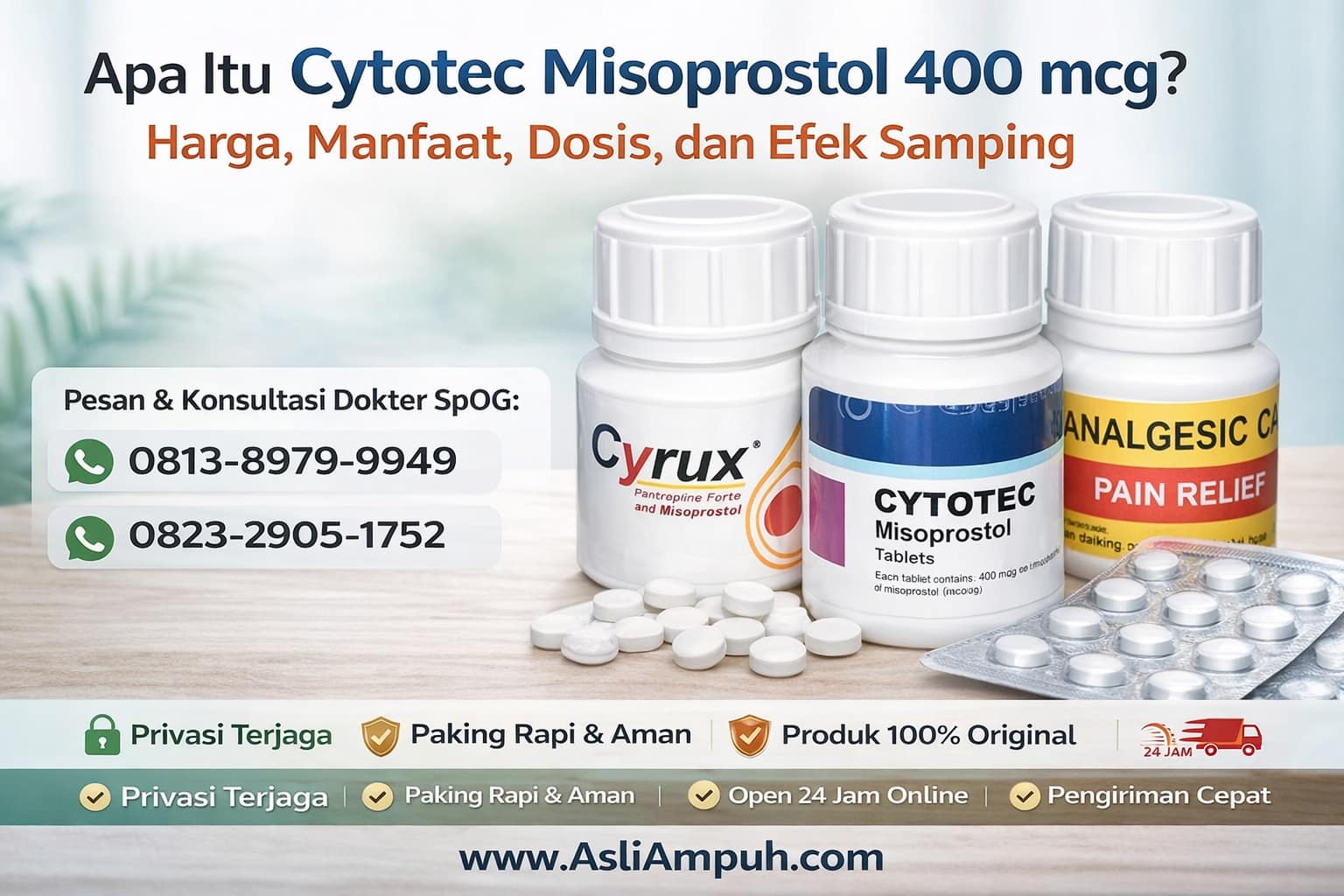 Apa Itu Cytotec Misoprostol 400 mcg Harga, Manfaat, Dosis, dan Efek Samping